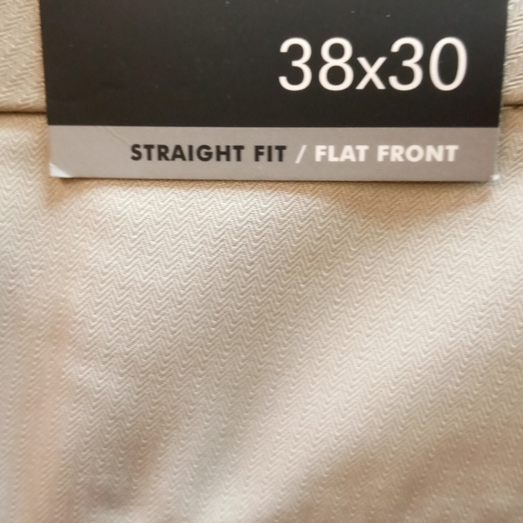 VanHeusen Slacks Pants Beige Khaki Straight Fit, Flat Front Size 38/30 - Picture 5 of 8